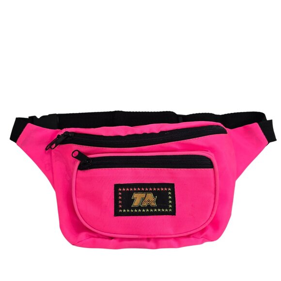 Vintage 90s Neon Pink Fanny pack crossbody Adjustable Black Strap festival retro - Picture 9 of 9